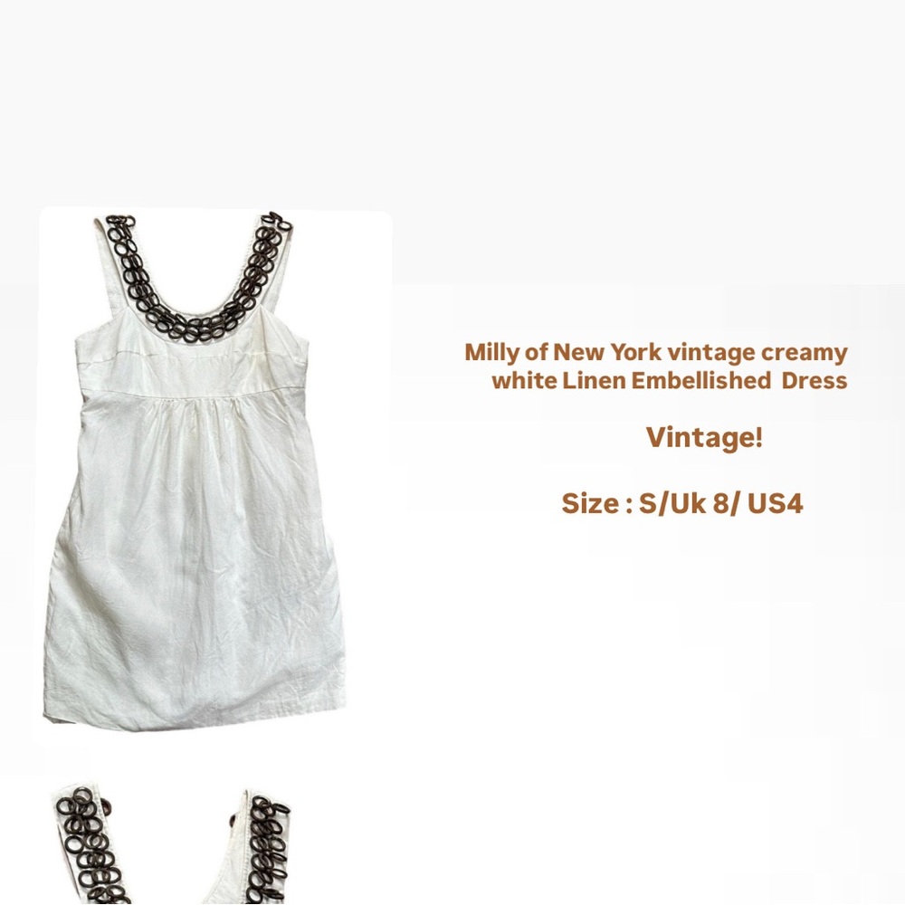 Milly of New York White Sundress Sleeveless Scoop Neck